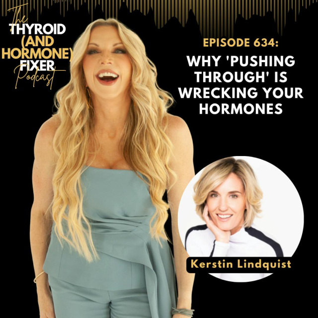 Kerstin Lindquist and Dr. Amie Hornaman podcast thumbnail discussing hormones and stress.