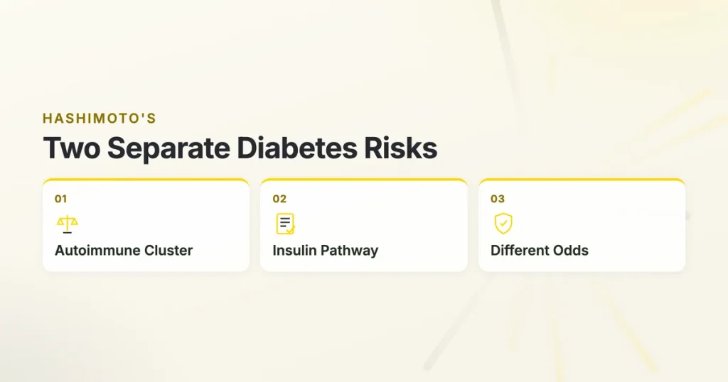 Hashimoto's. Two Separate Diabetes Risks. Autoimmune Cluster, Insulin Pathway, Different Odds