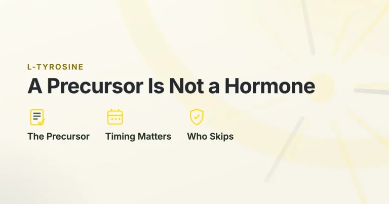 L-Tyrosine. A Precursor Is Not a Hormone. The Precursor, Timing Matters, Who Skips